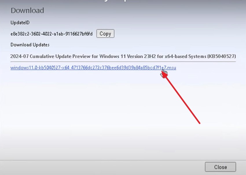 press link to copy windows file