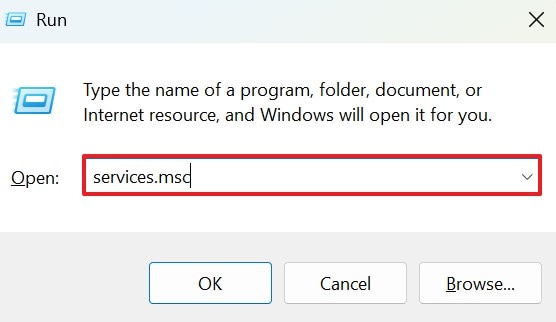run services msc run dialog