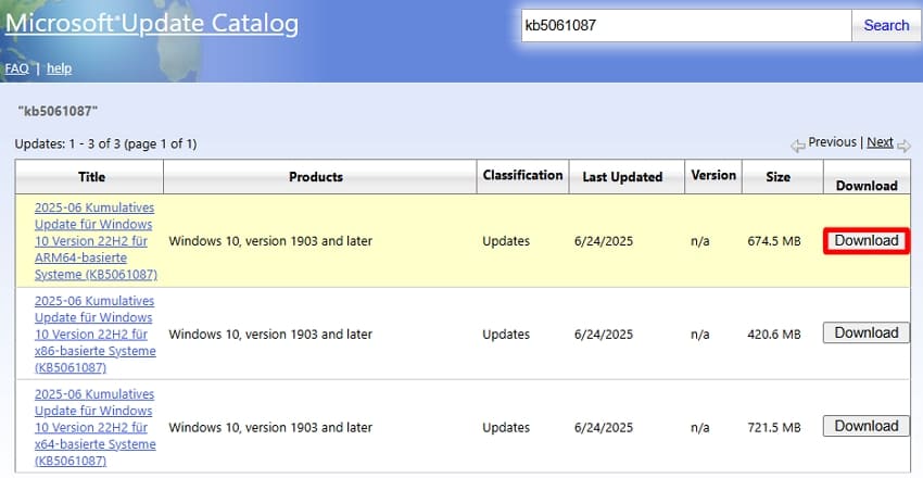 download windows version catalog