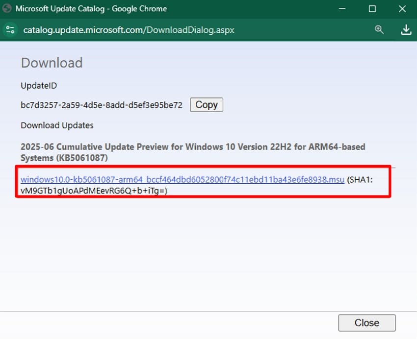 click link start downloading