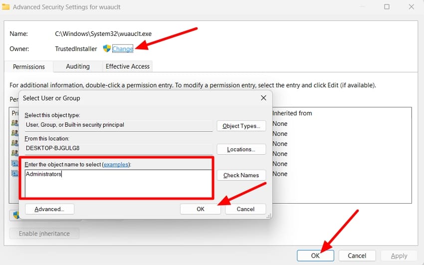 change name fix windows update