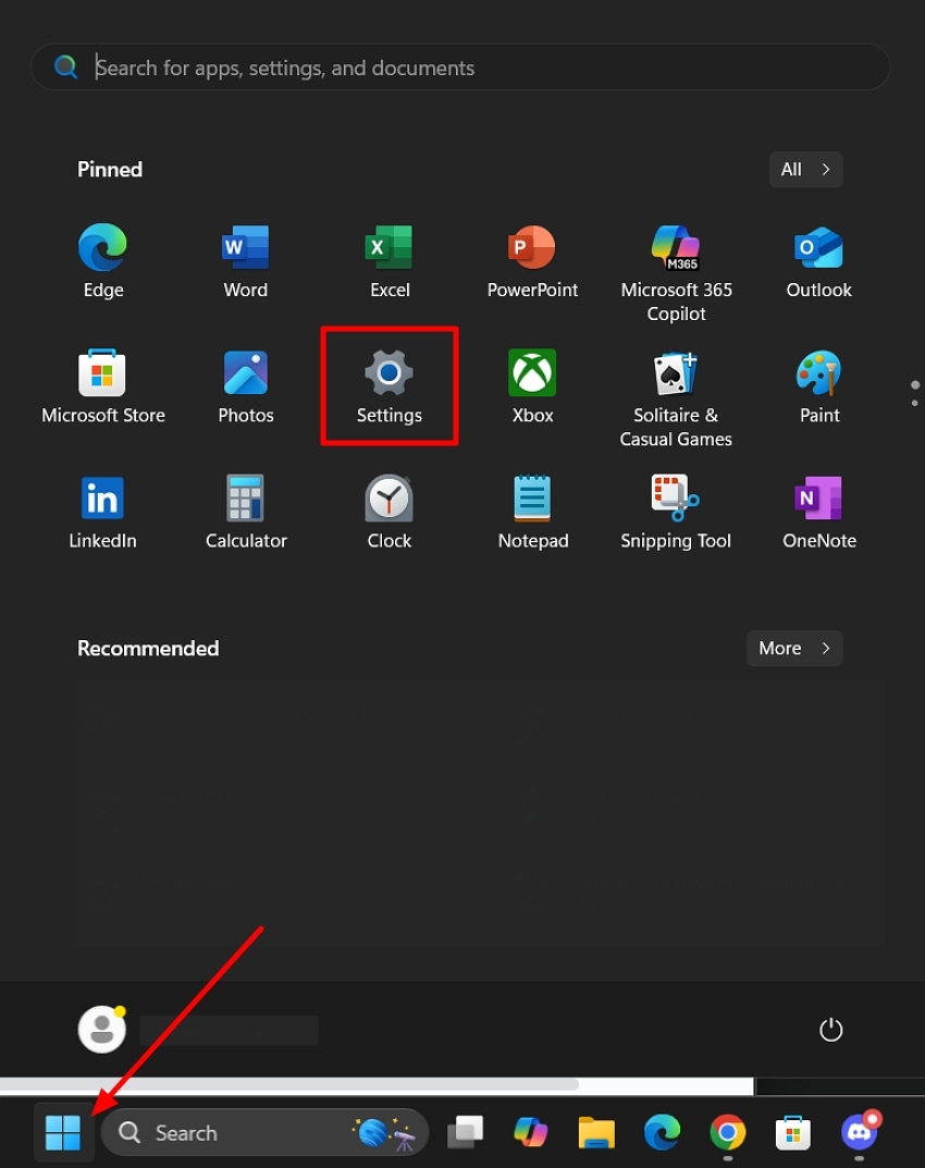 access settings windows
