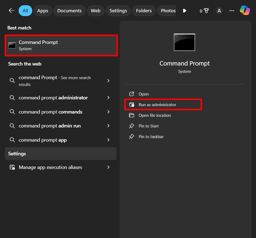run command prompt as administrator