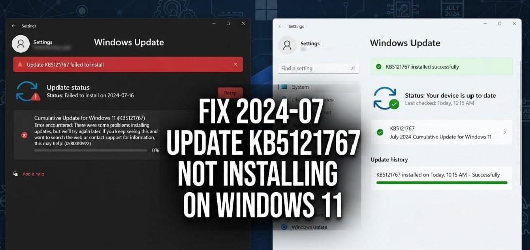 Fix 2026-07 Update KB5121767 Not Installing On Windows 11