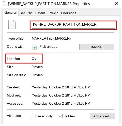 winre_backup_partition.marker is a 0-byte file