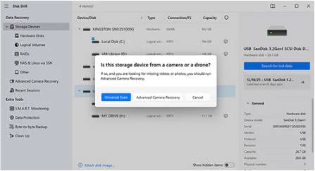 disk drill 6 storage device scanning interface