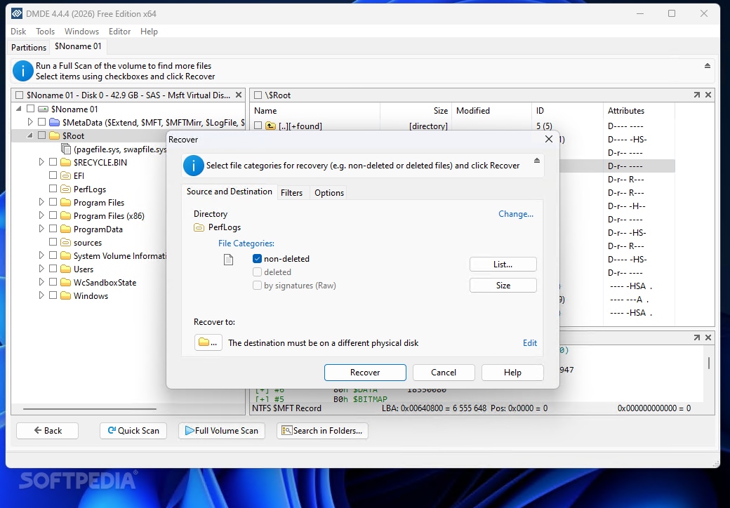dmde 4.4.4 free edition disk recovery interface