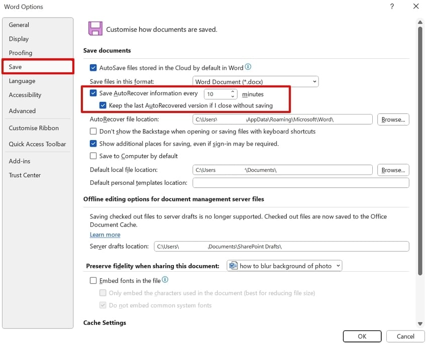 choose auto recovery time intervals
