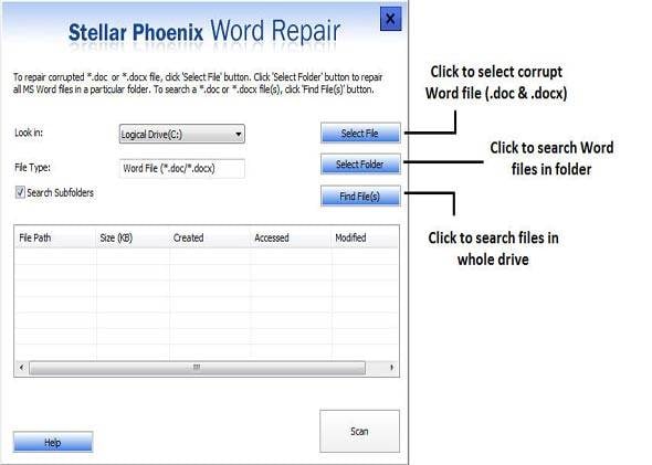 repeir word file error step 1