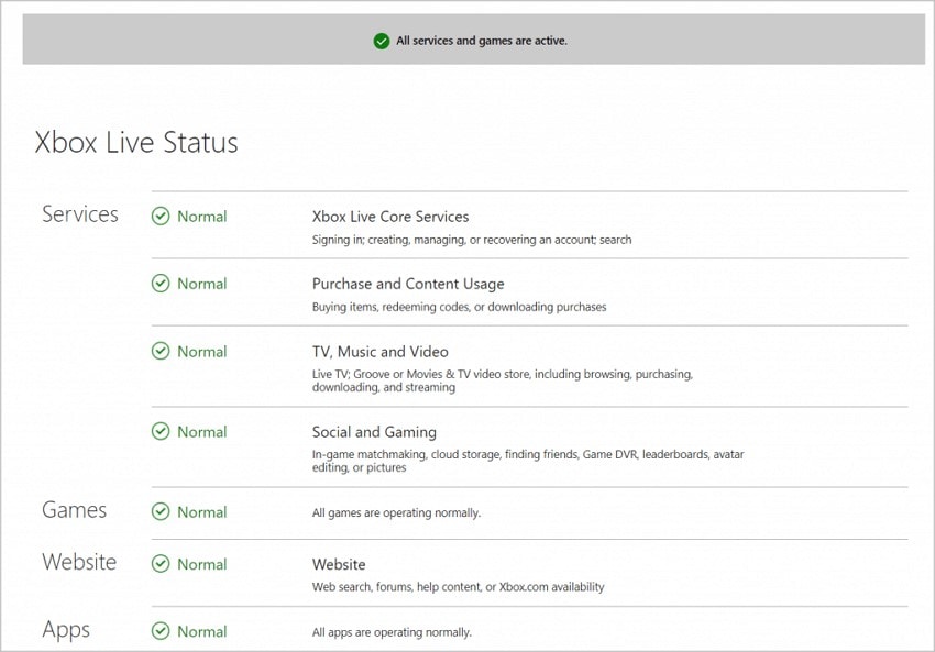 check xbox server status