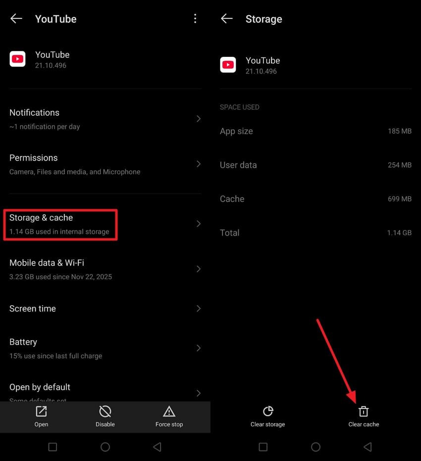 choose clear cache to clear cache