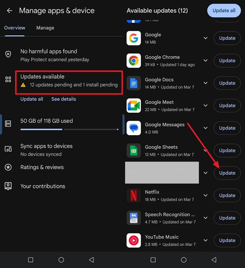 update the youtube app