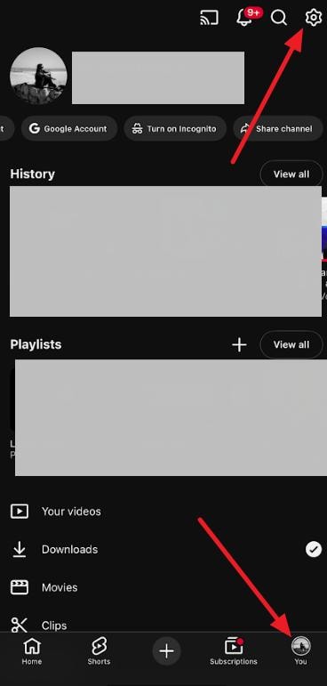 access youtube app settings