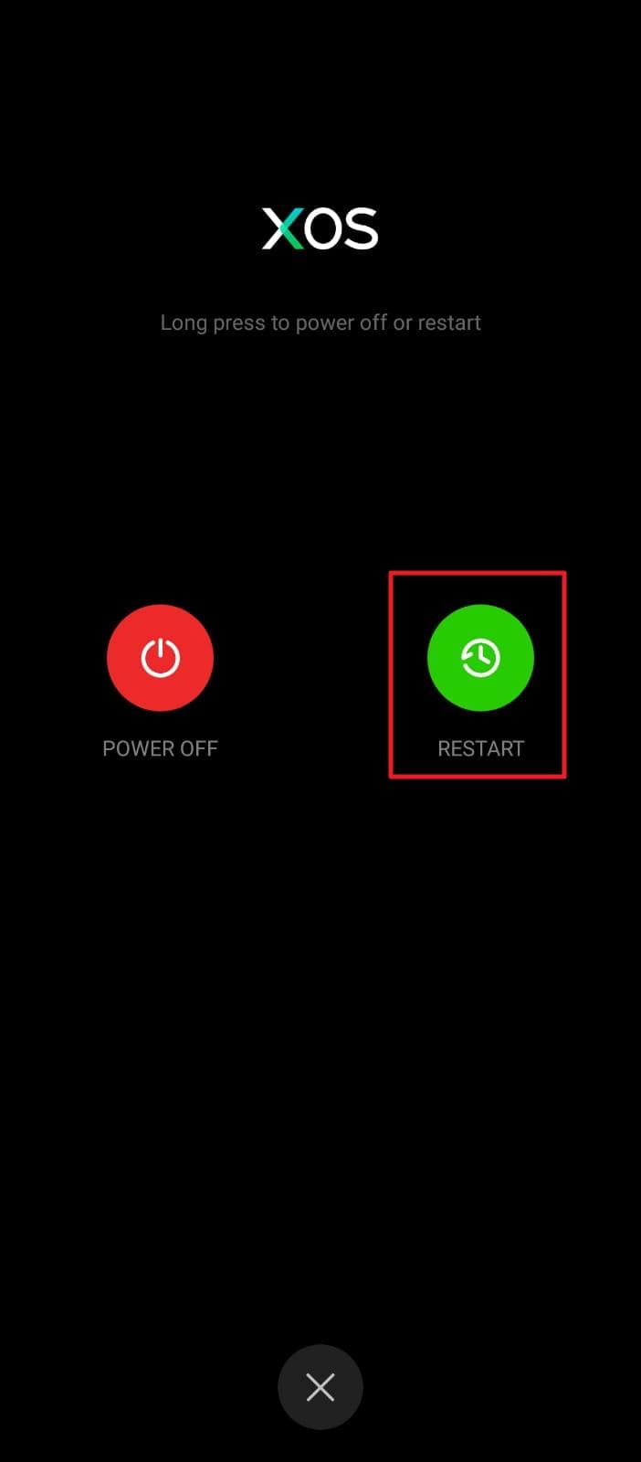 switch off and then on android phone