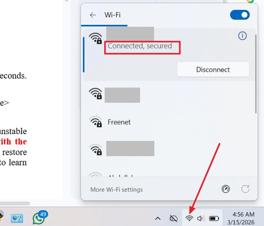 check internet network on pc