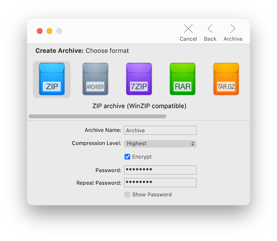 archiver 4 zip tool for mac