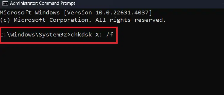 chkdsk command option