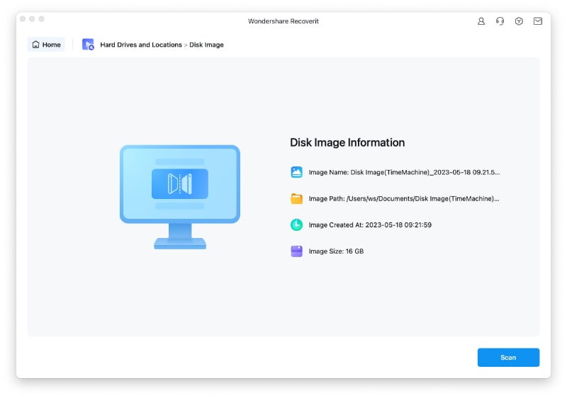 disk image information display