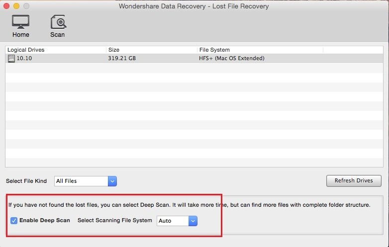 recuperare file VCF con Wondershare recupero dati passaggio 4