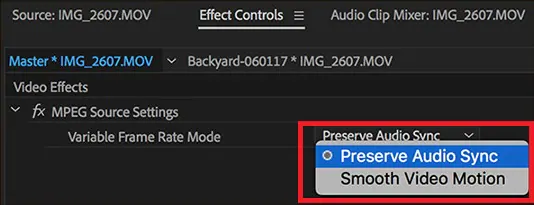 preserve audio sync option