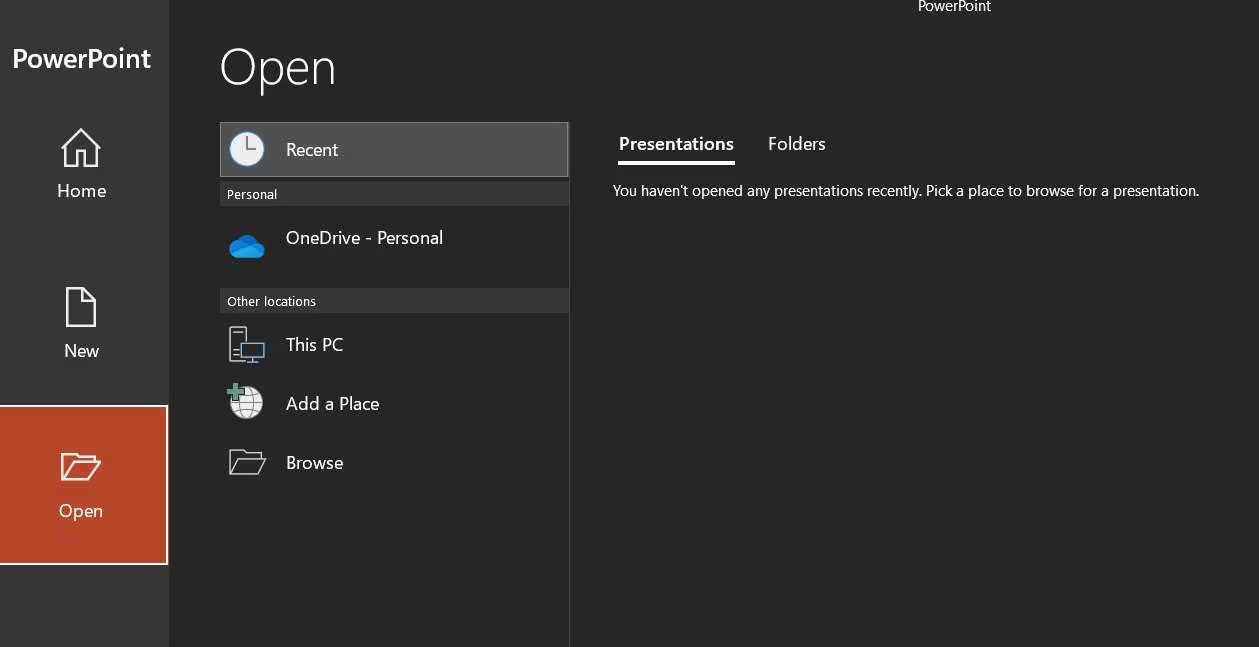 open powerpoint