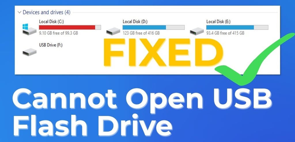 fixed cannot open usb flash drive