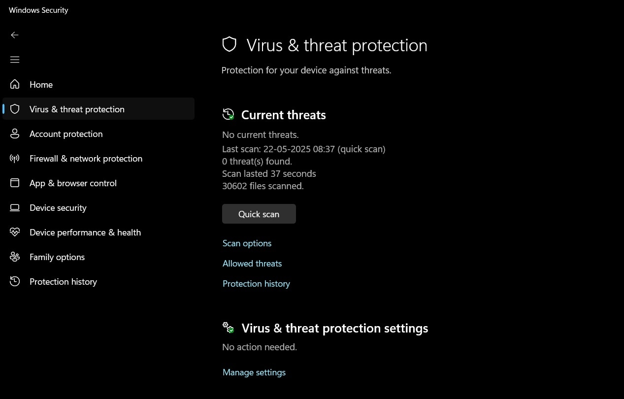 run virus scan 