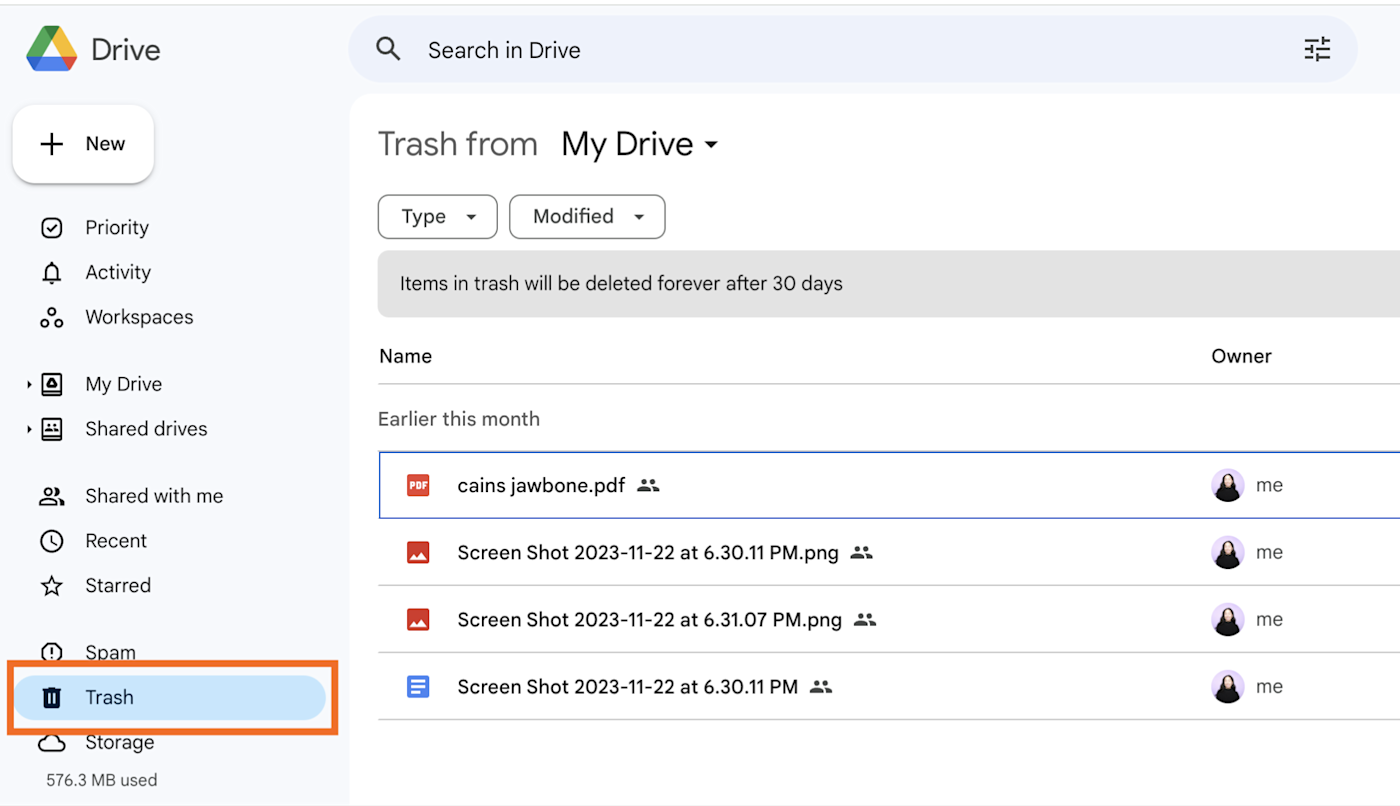 restore videos from google drive 