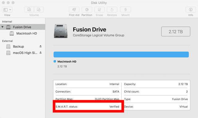 check smart status mac