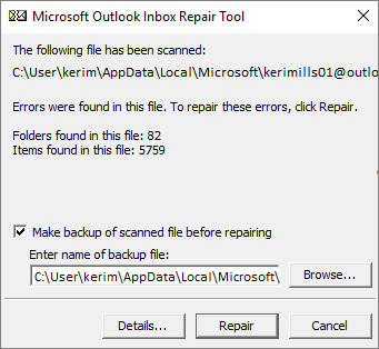 outlook inbox repair tool 