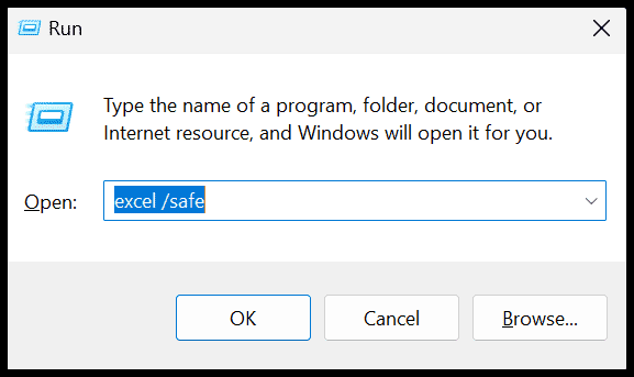 open excel in safe mode 