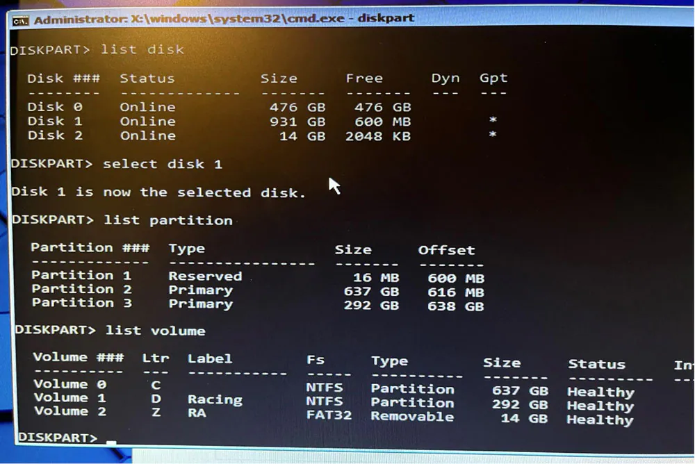 create efi partition