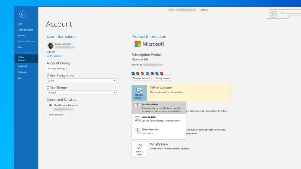update ms outlook 