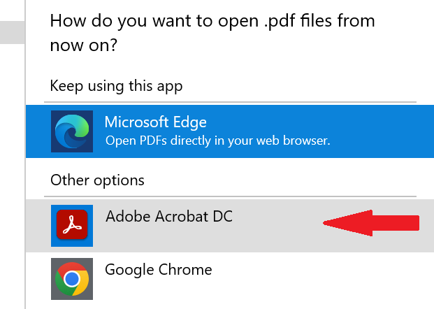 set default app 