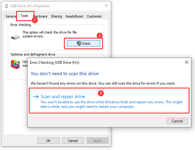 windows sd card error checking