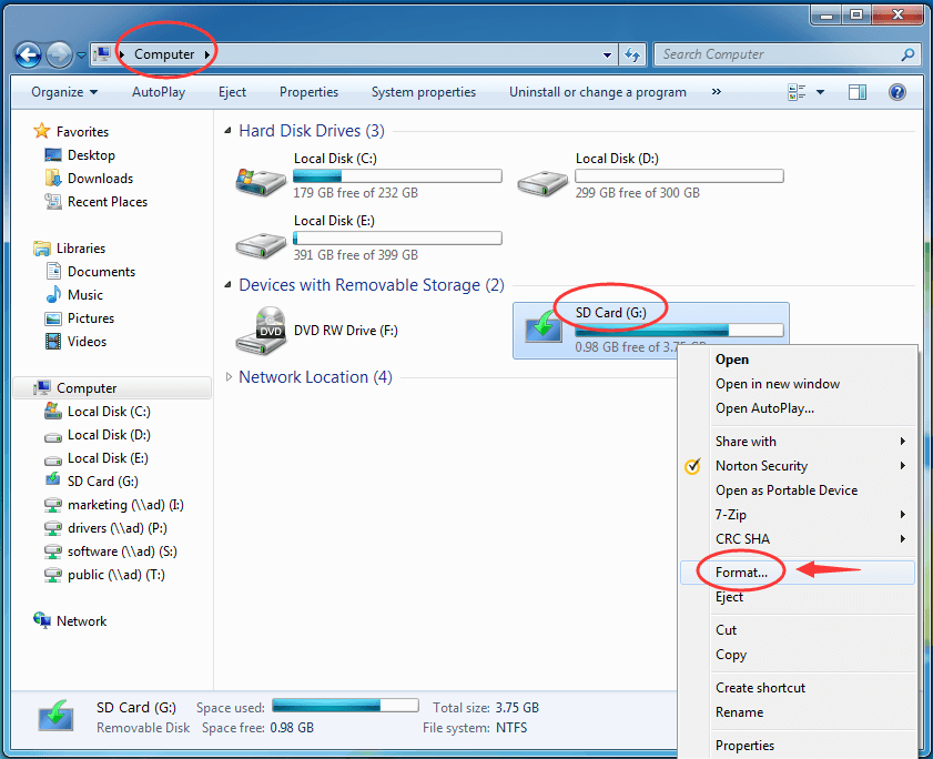 format memory card windows 