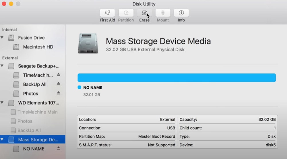 erase sd card mac 