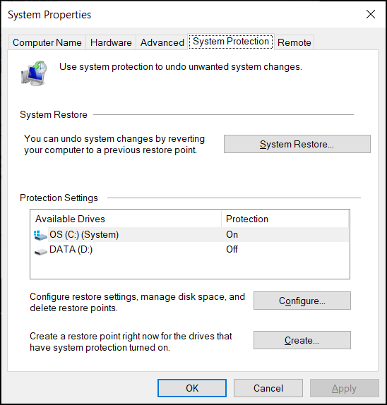 system restore windows 