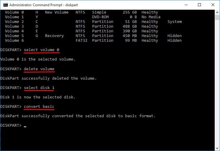 convert dynamic to basic disk