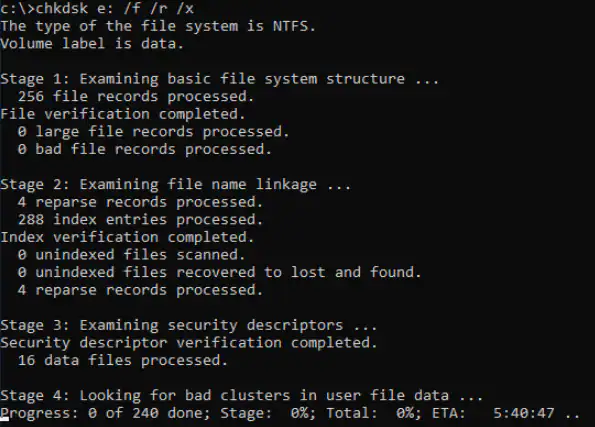 chkdsk method