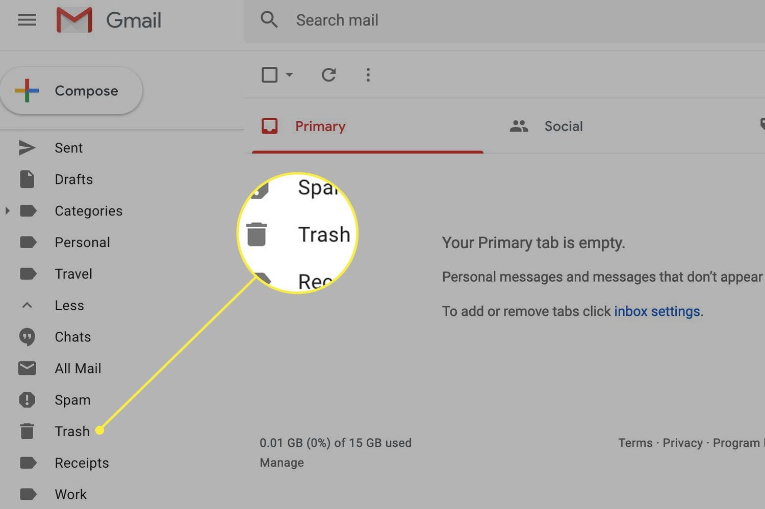 mail trash bin 