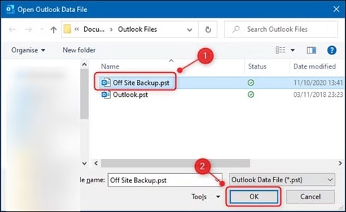 open outlook data file 