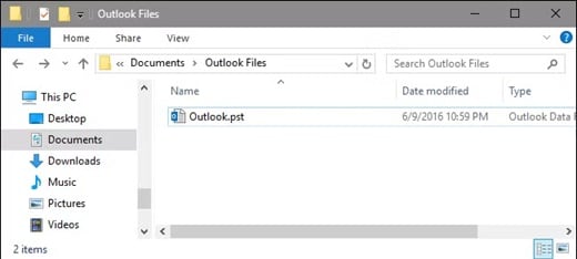 check outlook files 