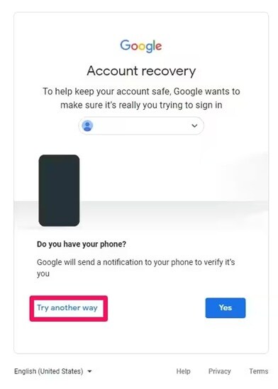 try another way for verification option