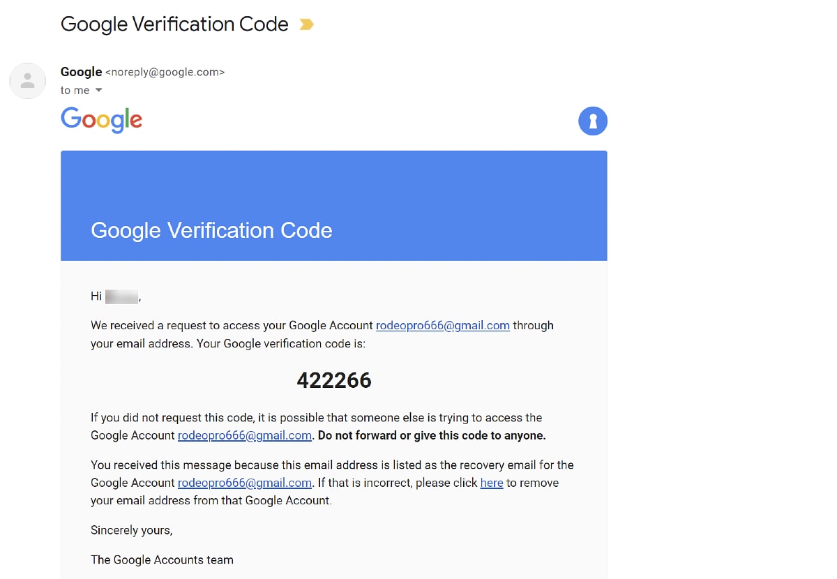enter google security code
