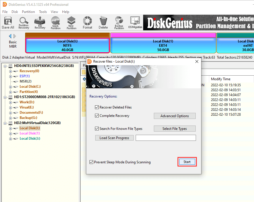 recover formatted partition using disk genius