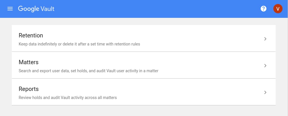 google vault recovery 