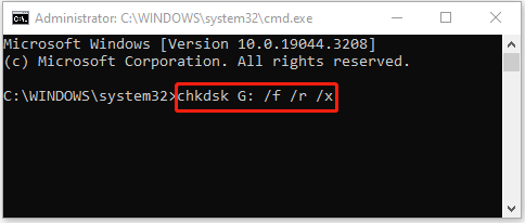 run chkdsk to recover raw partition data