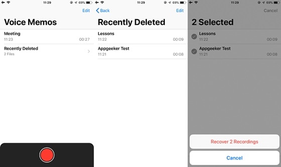 recover voice memo 
