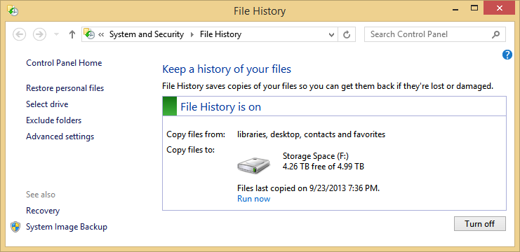 restore personal files 